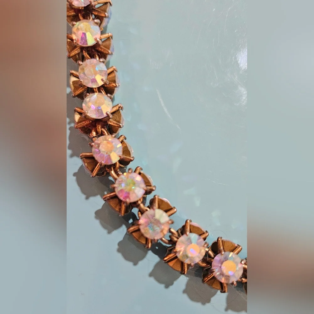J. Crew Sparkling Aurora‎ Borealis Starburst Necklace with Elegant Gold Details